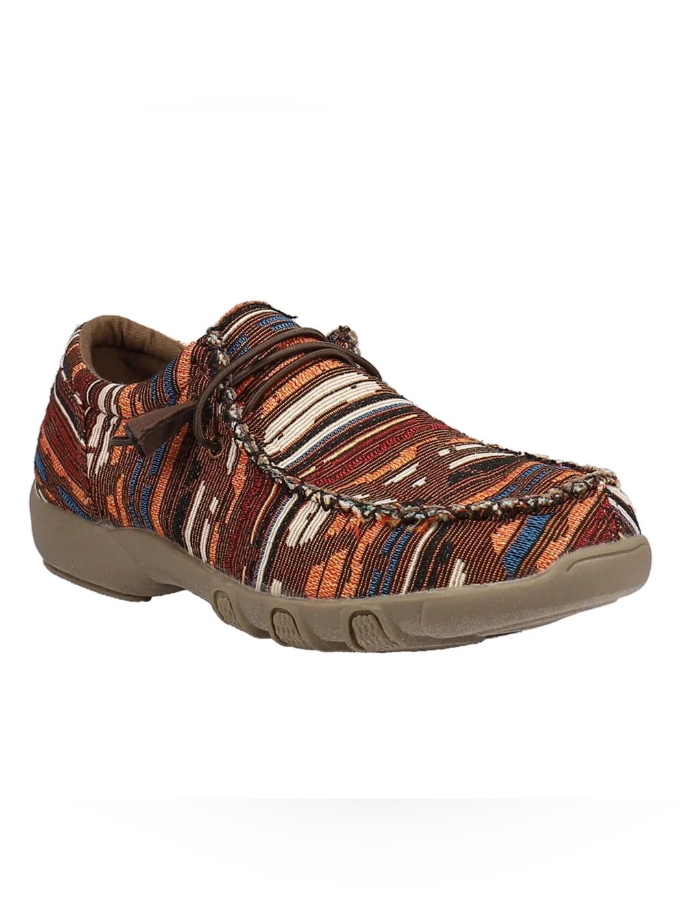 Roper Chillin Aztec Southwestern Tribal Canvas Moc Toe Comfort Slip On Loafers